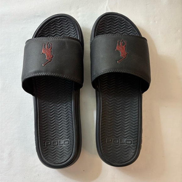 Polo Ralph Lauren Other - Men’s Polo by Ralph Lauren Rodwell, Black Slides with Red Logo, Size 9 NWT